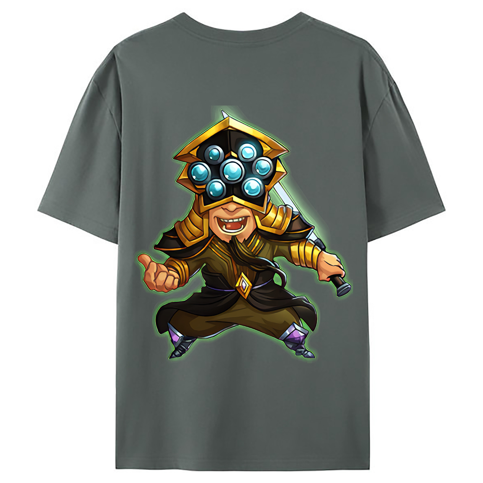 （画像用） リーグ・オブ・レジェンド League of Legends LOL 綿100％ メンズ半袖Tシャツ（バックプリント） 通気性